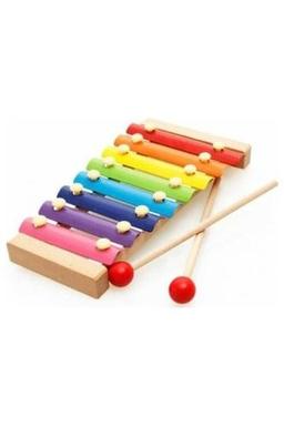Wooden Toys Eğitici Ahşap Ksilofon 8 Nota 8 ton 25 Cm 8 Tuşlu Sesli Selefon-ksilifon