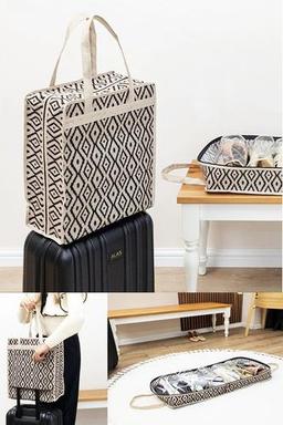 MorPort 6 Bölmeli Desenli Ayakkabı Hurcu Seyahat Tipi Valiz Üstü Hurç (35x22x40)