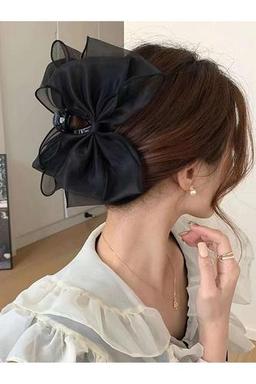 CSR AKSESUAR büyük boy organze mandal toka 33 cm Beden