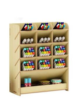 Çapraz 12 Bölmeli Masaüstü Kalemlik Organizer Ofis Düzenleyici Hediyelik Kalemlik (AKÇA) Montajlı