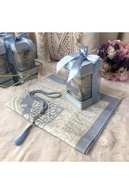 ensarhac Çırağan Serisi Seccade Tesbih Hediye Seti Bebe Mavi 70 x 110 Beden