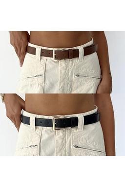 coaksco Kadın 2'li Siyah Renk Kemer Altın Renk Tokalı 95 CM Beden