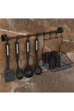 Hagen Vidasız Montaj Duvar Rayı 8li Askı Ve Sepet 20 Cm