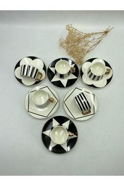 777Home Gönül Porselen Yaldız Detaylı Porselen Kahve Fincan Takımı