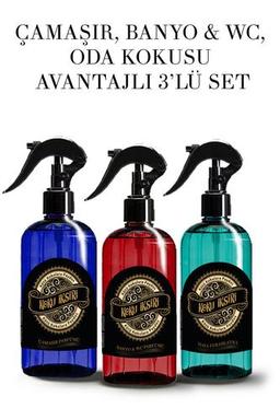 KOKU İKSİRİ Oda Kokusu-Banyo&Wc Kokusu-Çamaşır Kıyafet Parfümü Kötü Koku Giderici 3'lü set