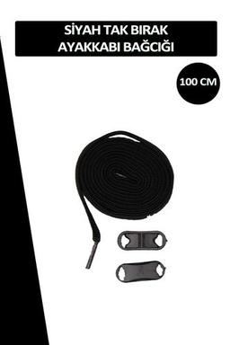 Siyah Elastik Akıllı Esnek Bağcık Tak Bırak Ayakkabı Bağcığı 1 Çift 100cm