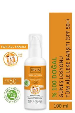 Incia %100 Doğal ve Organik Tamanu Yağlı Güneş Losyonu Mineral Filtreli Tüm Aile Için +50 SPF 100 ml