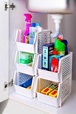 Kat Kat Beyaz Çok Amaçlı Dolap Organizeri (3 Adet)