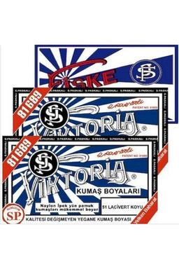 Viktoria Kumaş Boyası Lacivert Koyu 2 Paket Fiske Sabitleme 1 Paket
