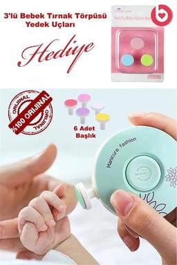 bizimevde Yenidoğan Bebek Dönerli Pilli Tırnak Kesme Törpüleme Makinası Turkuaz