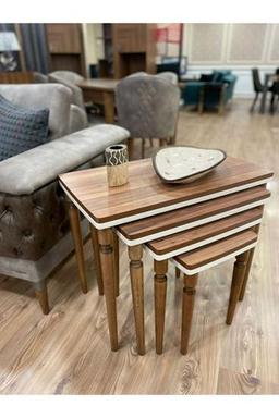 AKSET 4lü Lüx Zigon Sehpa Ceviz