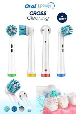 Cross Cleaning Çapraz Kıl Teknolojisi Oral-b Uyumlu 4 Adet Yedek başlık