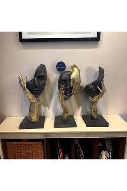 Doremcy Dekoratif El Detaylı 3'lü Biblo Ve Ev,ofis Aksesuar Seti Hediyelik