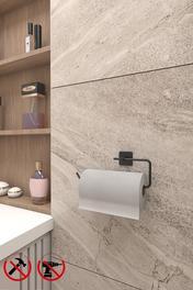 Alper Banyo Yapışkanlı Siyah Kare Açık Solo Havluluk Askısı Rulo Havlu Asacağı Dolap Havlu Askısı