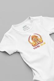 Overoz Organik %100 Pamuk Yavru Aslan Yazılı Taraftar Bebek Body Çıtçıtlı Badi Zıbın Tulum 5627 6-9 AY Beden