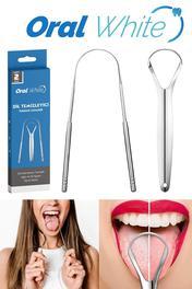 Oral White Paslanmaz Çelik Dil Temizleyici ve Dil Sıyırıcı 2 Parça