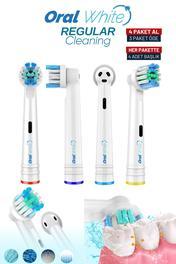 Regular Cleaning Oral-b Uyumlu 4 Adet Yedek başlık