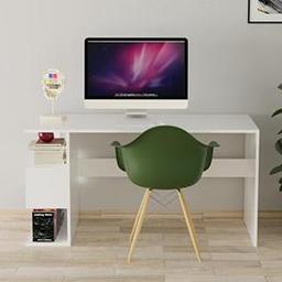 Evdemo Leo Kitaplıklı Çalışma Masası Beyaz