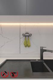 Yapışkanlı Kancalı Katı Sabunluk ve Bulaşık Süngerlik Düzenleyici Raf Siyah