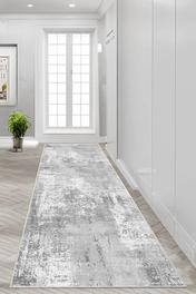 Dijital Kaymaz Yıkanabilir Gri Salon Halısı Mutfak Halısı Koridor Hol Halısı Yolluk