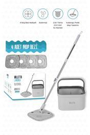 valletta Lamonica Temiz Ve Kirli Suyu Ayıran Otomatik Temizlik Seti Mop Paspas 3 Yedek Mop Bezi
