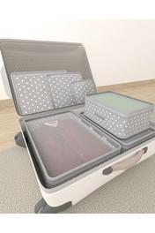 ALERİA CONCEPT Gri Puantiye Desen Valiz Düzenleyici 6 parça