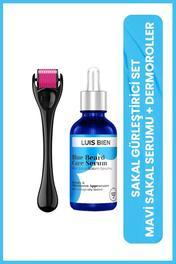 Mavi Sakal Bakım Serumu & Dermaroller Set | Sakal Güçlendirici & Hızlı Uzama | 30ml + 0.5mm