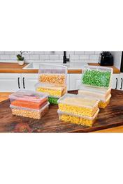 Plastik Saklama Kabı 1 Ltre 10 Adet Kendinden Kapaklı Dondurucu Kabı Hava Almaz 19x13x6 Cm