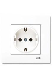 VİKO - Karre Beyaz Topraklı Priz Çerçeve