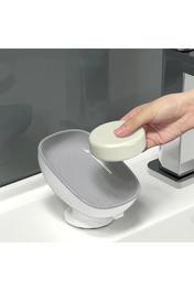 Pratik Vantuzlu Su Giderli Sabunluk | Vantuzlu Su Tutmaz Katı Sabunluk gri renk 450