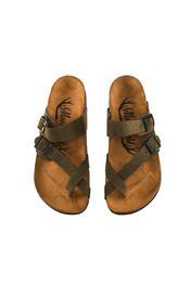 Hakiki Deri Unisex Eskitme Haki Nubuk Aile Boyu Terlik