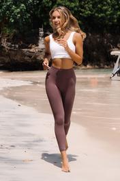 Jerf Gela Yüksek Bel, Esnek Ve Toparlayıcı Spor Tayt Natural Kahve XS Beden