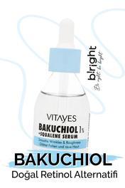 Leke Karşıtı Retinol Alternatifi Bio Bakuchiol %1 & Squalene Cilt Onarıcı Aydınlatıcı Serum 30ml