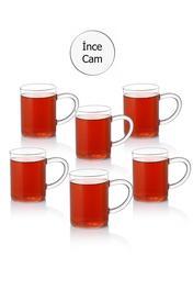 3 Adet Lüx Ince Ateşe Dayanıklı Borosilikat Cam Kupa Bardak 3lı Kupa Bardak Seti 190 ml Glrshop