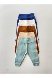 FİYONK BEBE 5'li %100 Pamuklu Raporlu Beli Lastikli Basic Pantolon 6-9 AY Beden