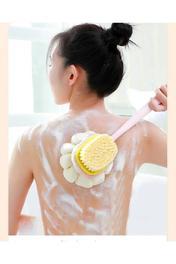 2'si 1 arada kıl ve lif kabağı ile duş vücut fırçası Uzun Saplı Sırt Fırçası