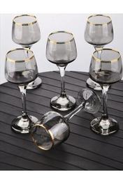 Lejon Home Lal Füme Lüsterli Amore Sunumluk Kahve Yanı Bardak 6'lı