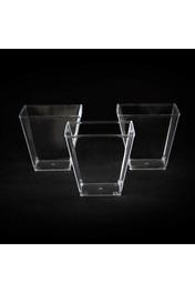 Şeffaf Kristal Mika Ekstra Sert Plastik Prizma Kübik Kase 200 Cc **6** Adet