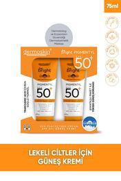 Dermoskin Be Bright Pigmentyl SPF 50+ Güneş Koruyucu Krem 75 ml 2'li Paket