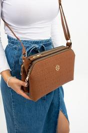 Taba Yazı Baskılı Üç Bölmeli Su Itici Omuz Çapraz Askılı Kaliteli Çanta