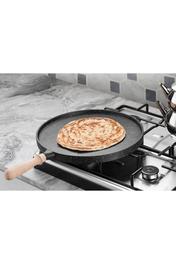 BEREN Döküm Granit Çift Taraflı Bazlama Gözleme Izgara Tavası