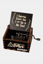 ALFAGİFT Harry Potter Always Temalı Ahşap Işlemeli Mekanik Müzik Kutusu- Büyüleyici Ve Şık Hediye