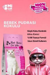 Mİ CAT 20 Litre Bebek Pudrası Kokulu Kedi Kumu Koku Hapseden Süper Topaklanan Ve Tozsuz