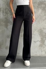 Kadın Yeni Sezon Yüksek Bel Klasik Siyah Kumaş Pantolon
