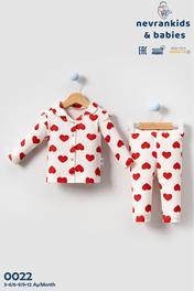 nevrankids Heart Big Pattern Kız Bebek 2’li Pijama Takım 12-18 AY Beden