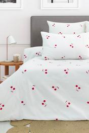 Çift Kişilik Kiraz Desen Pamuklu Nevresim Seti (çarşafsız)