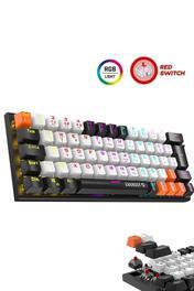Everest Parley Beyaz/siyah Rainbow Aydınlatmalı Türkçe Q Red Switch Mekanik Kablolu Gaming Oyuncu Klavyesi