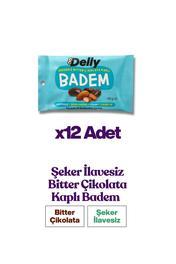 12 Adet Şekersiz Bitter Çikolata Kaplı Badem 40 G