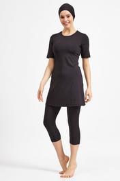 Maresiva 0572-22 Siyah Battal Boy Yarı Kapalı Tesettür Mayo