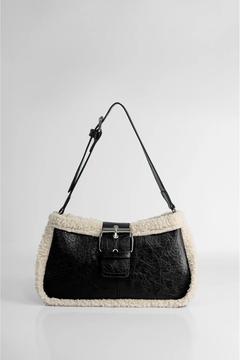 Siyah Kürklü Peluş Astarlı El Ve Omuz Çanta